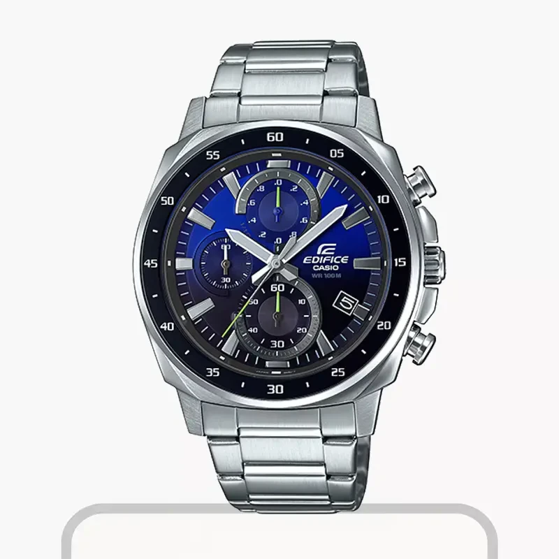 Casio Edifice Standard Chronograph Blue Black Dial Men's Watch- EFV-600D-2AV